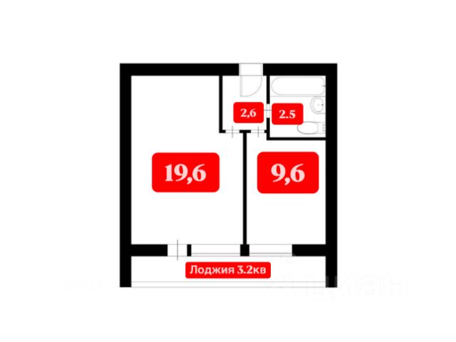 1-комн., 34,8 м², 15/16 этаж