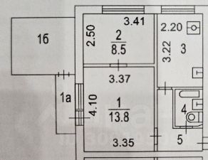 2-комн.кв., 38 м², этаж 8