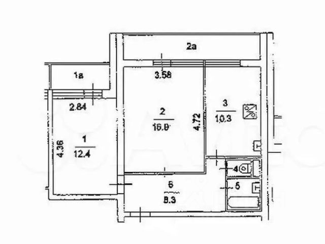 2-комн., 55 м², 8/16 этаж