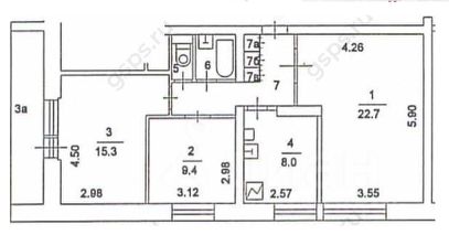 3-комн.кв., 65 м², этаж 13