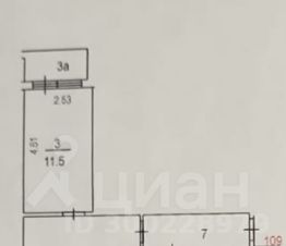 3-комн.кв., 60 м², этаж 1