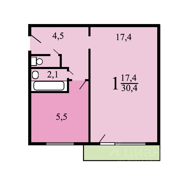 Планировки квартир 1 515 5 Купить однокомнатную квартиру 32м² ул. Аносова, 11, Москва, ВАО, р-н Перово м. П