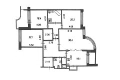 4-комн.кв., 173 м², этаж 7