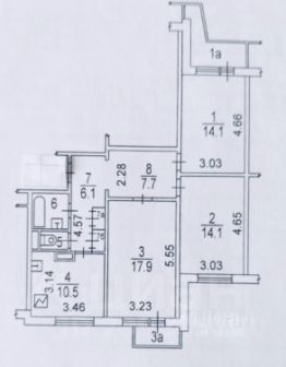 3-комн.кв., 76 м², этаж 16