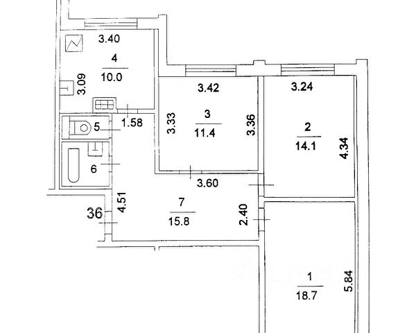 3-комн., 74 м², 10/22 этаж