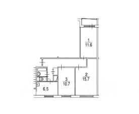 3-комн.апарт., 60 м², этаж 1