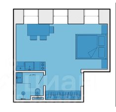 апарт.-студия, 33 м², этаж 3