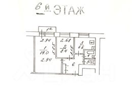 2-комн.кв., 44 м², этаж 6