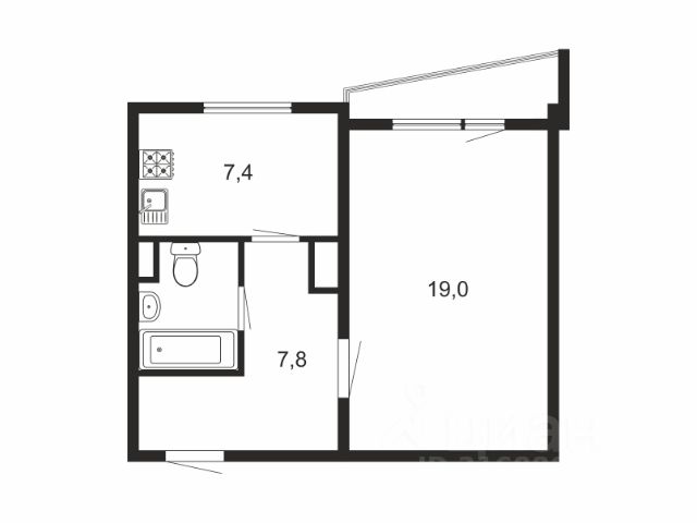 1-комн., 38 м², 13/17 этаж