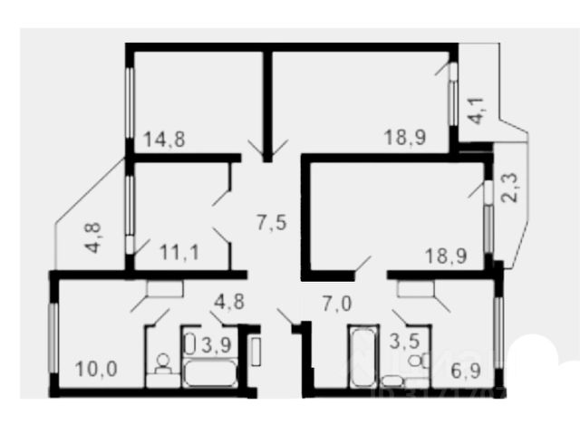 5-комн., 111 м², 4/17 этаж