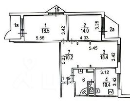 3-комн.кв., 83 м², этаж 12