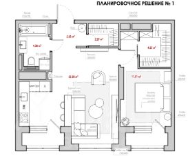 2-комн.кв., 50 м², этаж 26