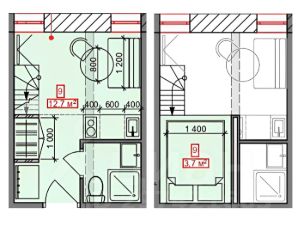 апарт.-студия, 12 м², этаж 1