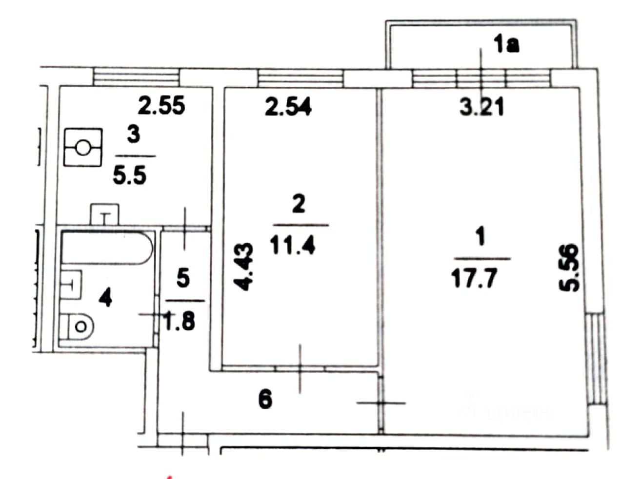2-комнатная квартира, 42,6 м² — фото 6