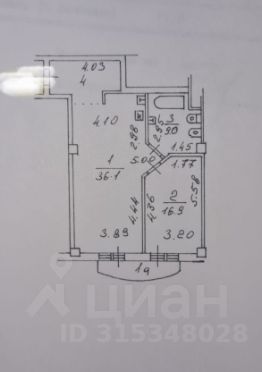 2-комн.кв., 72 м², этаж 10