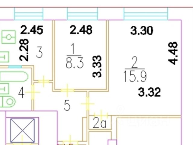 2-комн., 38,2 м², 2/9 этаж