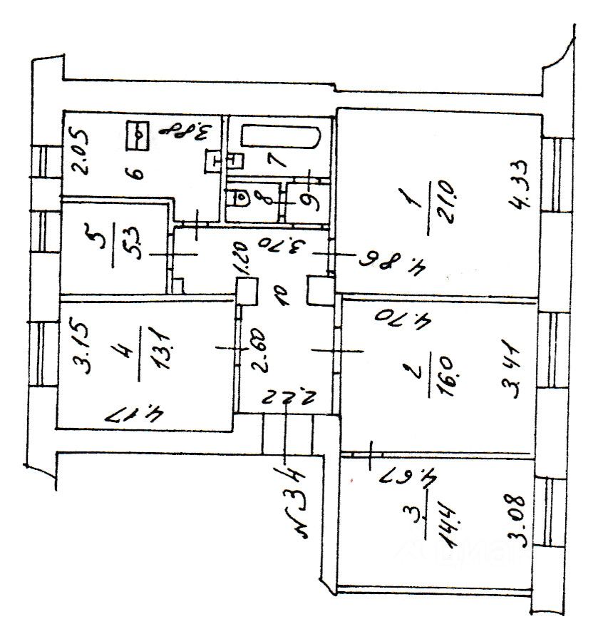 Продается4-комн.квартира,96м²