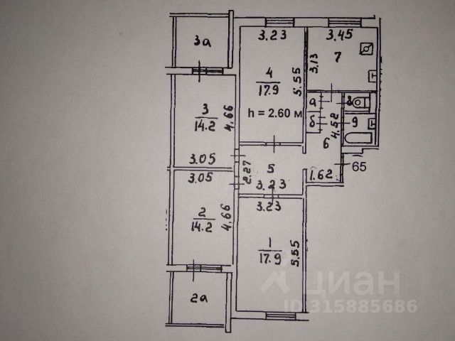 4-комн., 93,4 м², 1/16 этаж
