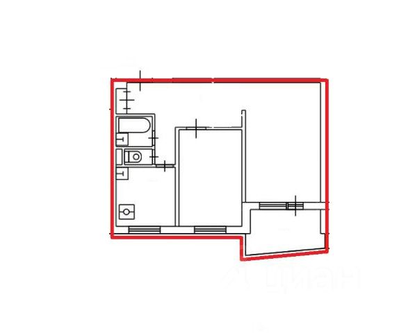 2-комн., 46 м², 9/9 этаж