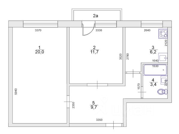 2-комн., 51 м², 4/10 этаж