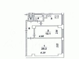 2-комн.кв., 54 м², этаж 11