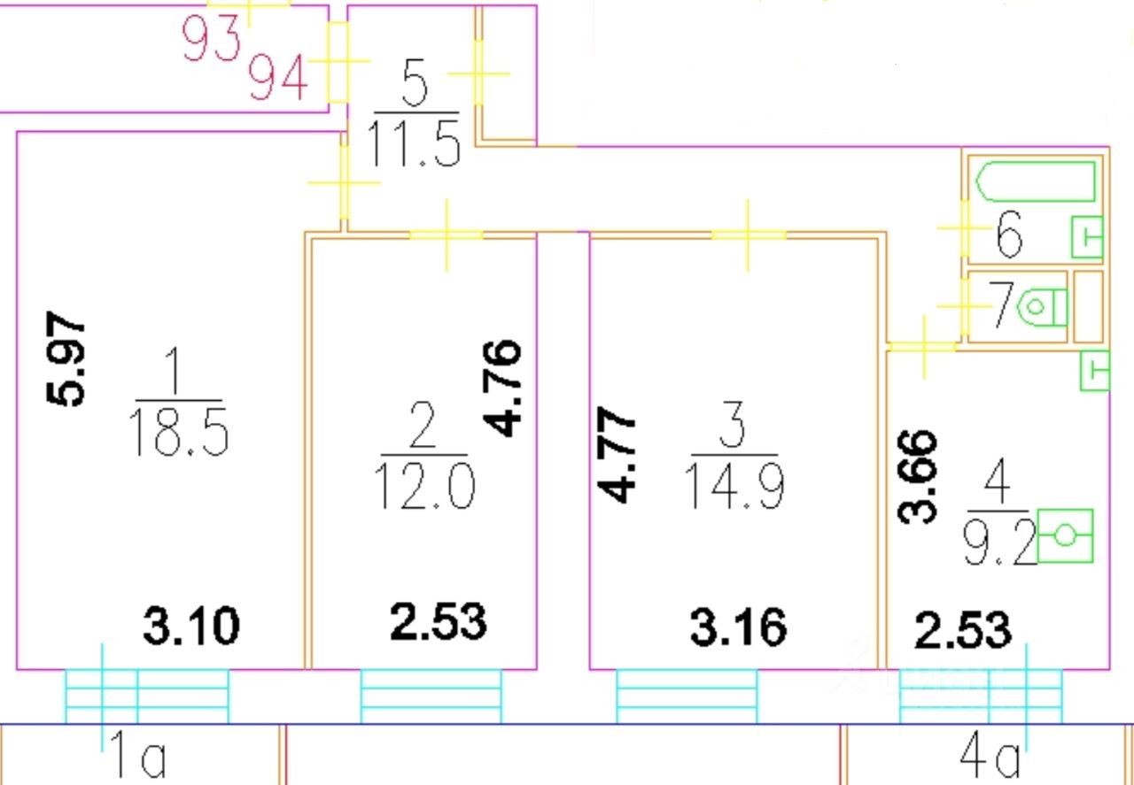 Купить трехкомнатную квартиру 68,9м² ул. Образцова, 8А, Москва, м.  Достоевская - база ЦИАН, объявление 298732974