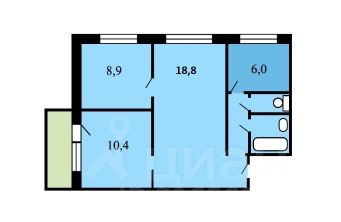 3-комн.кв., 53 м², этаж 5