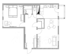 2-комн.кв., 60 м², этаж 7