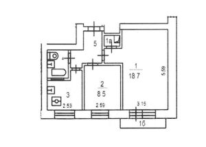 2-комн.кв., 41 м², этаж 6