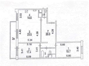 3-комн.кв., 103 м², этаж 10