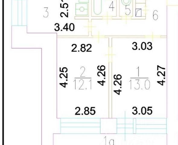 2-комн., 43 м², 2/9 этаж