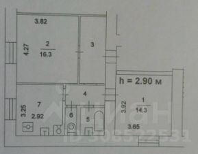 2-комн.кв., 56 м², этаж 1