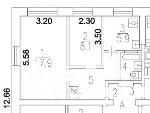 2-комн.кв., 43 м², этаж 1