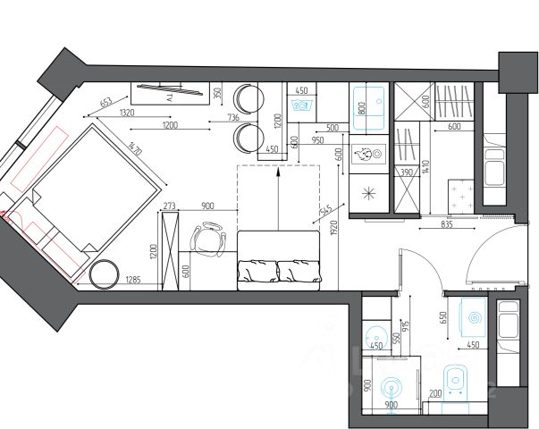 Апартаменты-студия, 25,3 м², 12/23 этаж