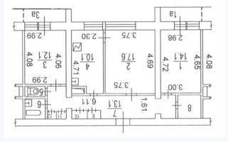 3-комн.кв., 75 м², этаж 21
