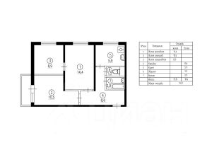 3-комн.кв., 51 м², этаж 2