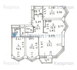 4-комн.кв., 131 м², этаж 16