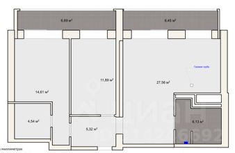 3-комн.кв., 72 м², этаж 2