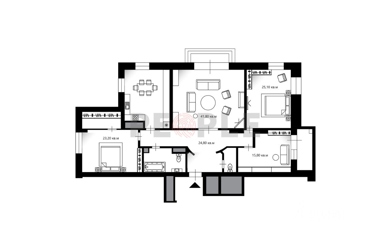 Продаю четырехкомнатную квартиру 172,5м² ул. Заморенова, 21, Москва, м.  Краснопресненская - база ЦИАН, объявление 304280888