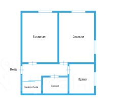 2-комн.кв., 61 м², этаж 4