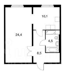 2-комн.кв., 47 м², этаж 19