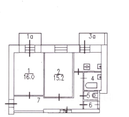 2-комн., 57,1 м², 7/12 этаж