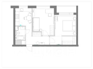 2-комн.кв., 47 м², этаж 10