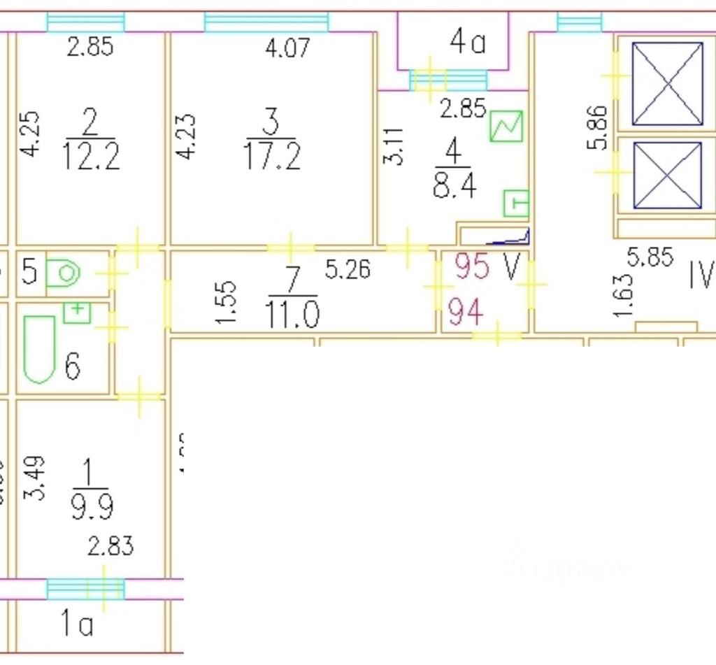 Продается3-комн.квартира,63м²