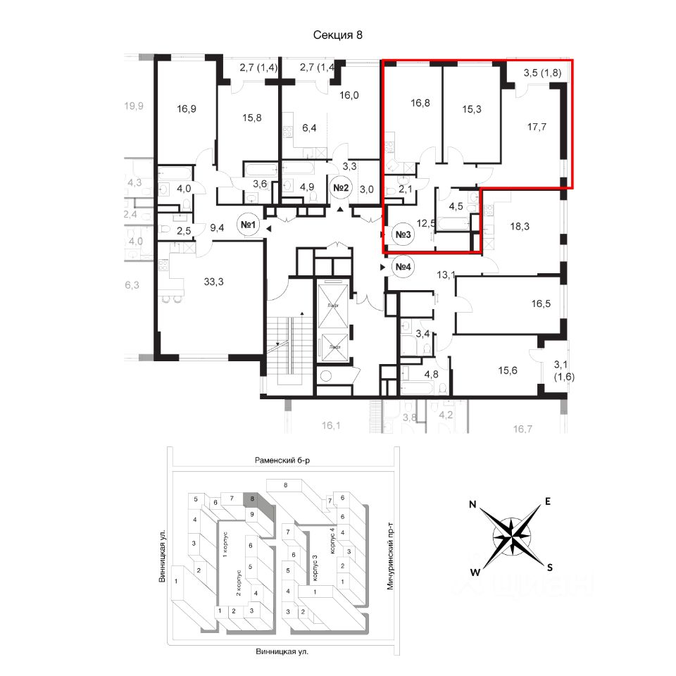 Продаю двухкомнатную квартиру 71,3м² Винницкая ул., 8к4, Москва, м. Раменки  - база ЦИАН, объявление 304186661