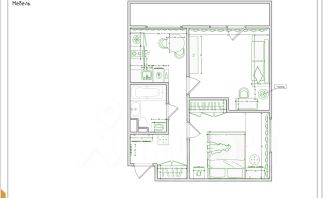 2-комн.кв., 40 м², этаж 14