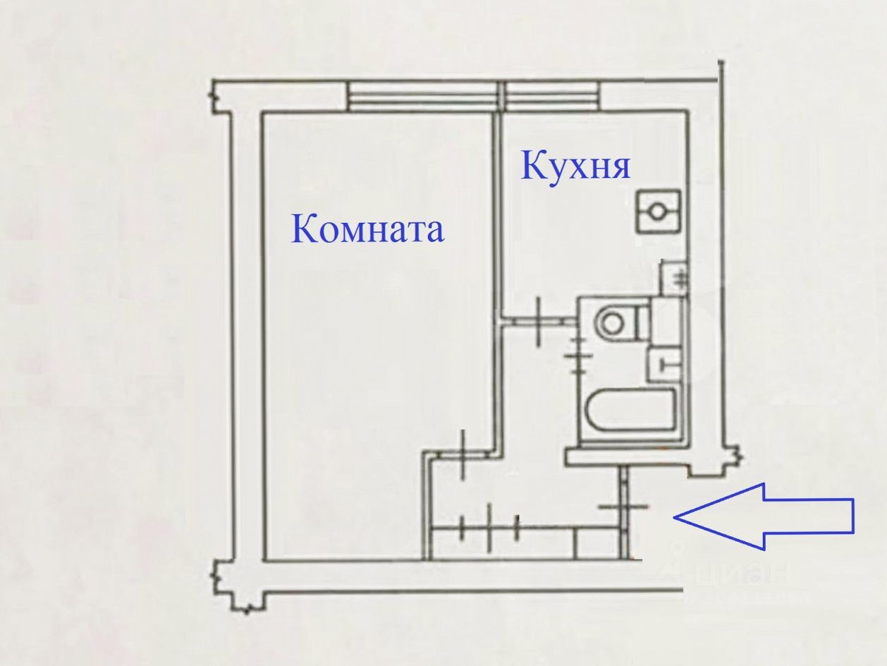 Продаю однокомнатную квартиру 34,5м² Волгоградский просп., 71К1, Москва, м.  Текстильщики - база ЦИАН, объявление 304111064