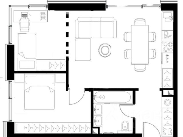 3-комн. апарт., 53 м², 23/30 этаж