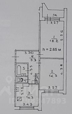 2-комн.кв., 57 м², этаж 11