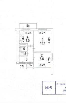 2-комн.кв., 39 м², этаж 12